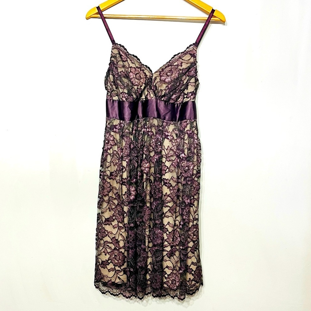 Vintage Dress Lace‎ Babydoll Y2K Empire L Made USA Purple Fairy Aqua Whimsigoth - Picture 12 of 12